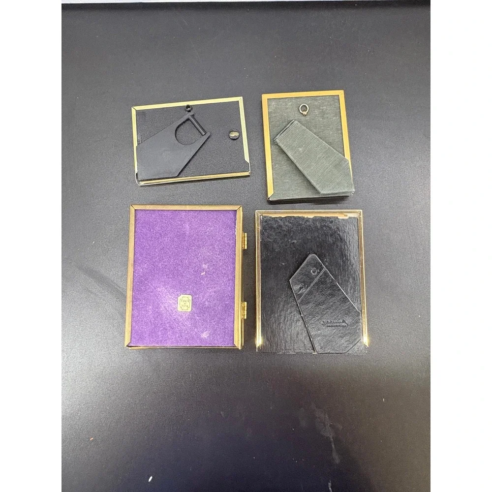 Vintage Gold Picture Frame Lot Michaels 4x5 Double Hinge Tabletop Decor Set 5
